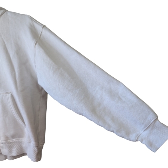 ARITZIA WOMEN'S WHITE COZY FLEECE MEGA ZIP HOODIE SIZE L - Picture 8 of 13